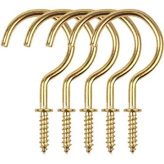 donjon Schraubhaken, 2.75 inches Edelstahl Deckenhaken,Cup Haken,Schraubhaken Edelstahl,Für Badezimmer Küche Wanddecke hängen Innen- und Außenbereich,20 Stück Gold