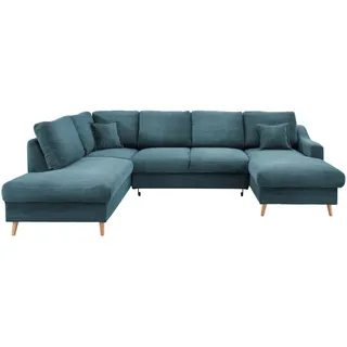 P & B Wohnlandschaft , Petrol , Textil , Buche , Uni , Füllung: Schaumstoff,Schaumstoff , U-Form , 301x200 cm , Made in Eu , Typenauswahl, Stoffauswahl, Liegefunktion, seitenverkehrt erhältlich, Schlafen auf Sitzhöhe, Rücken echt , Wohnzimmer, Sofas & Couches, Wohnlandschaften, Ecksofas mit Schlaffunktion