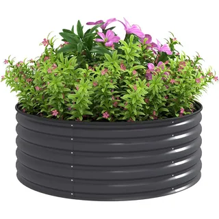 Outsunny Hochbeet , Metall , 120x43x120 cm , Gartenzubehör, Hochbeete