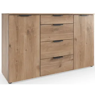 WIMEX Kombikommode 135 x 84 x 41 cm braun (plankeneiche nachbildung)