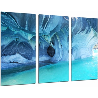 Wandbild - Maritime Höhle im blauen Meer, Playa Paradisiaca, 97 x 62 cm, Holzdruck - XXL Format - Kunstdruck, ref.26885