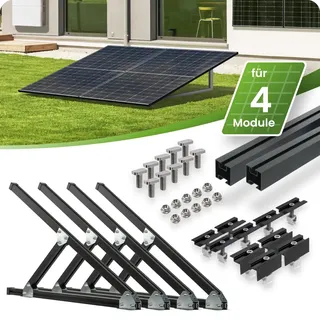 Tepto Flachdach Montageset für 4 Module senkrechte Montage