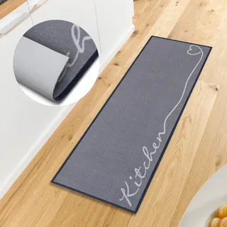 HANSE HOME Kitchen Herz Küchenläufer 50 x 150 cm Grau