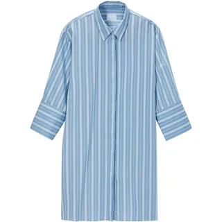 MADELEINE Hemdbluse "Hemd Langes Hemd mit Webstreifen und 3/4-Ärmeln", himmelblau, weiß