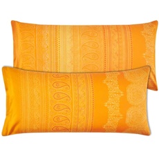 Bild BRUNELLESCHI Kissenhülle zu Bettwäsche, 100% Baumwollsatin (110 Fäden pro cm2), Mandarine, 40x80 cm