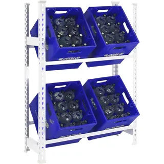 Simonrack Getränkekistenregal, 2 Kästen, Flaschenregal, Getränkekistenhalter, Kistenregal, Blau - Simonbottle