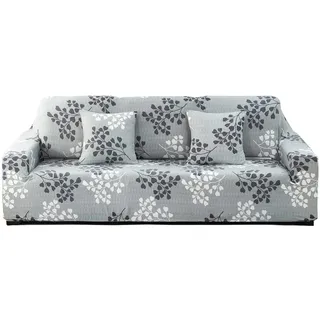 ARNTY Sofabezug, Sofabezug Ecksofa, Sofaüberwurf für 1/2/3/4 Sitzer Elastische Stretch Sofahusse Jacquard Sofaschoner (Blätter, 2 Sitzer Sofabezüge:141-180cm)