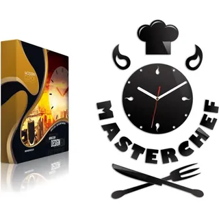ModernClock, Küchenuhr, Masterchef Uhr, Wanduhr, wanduhr, schwarz - Schwarz