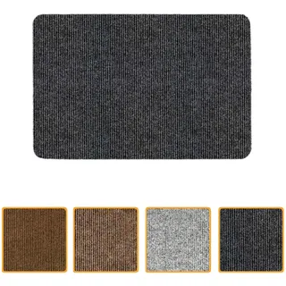 ANRO Teppich Fußmatte Schmutzfangmatte Fußabtreter Fußabstreifer Türvorleger Stribet Größe 40x60cm Carpet Schwarz