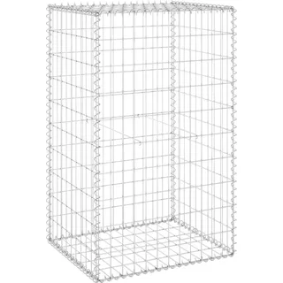 vidaXL Gabionenwand mit Abdeckung Verzinkter Stahl 60x50x100 cm - Silber