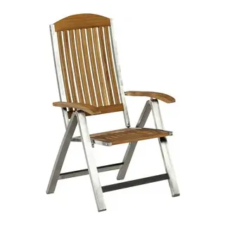 Merxx Keros Klappsessel 60 x 118 x 105 cm edelstahl/akazie