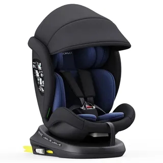 XOMAX 946i Kindersitz drehbar 360° mit ISOFIX, Liegefunktion I mitwachsend I 0-36 kg, 0-12 Jahre, Gruppe 0/1/2/3 I 5-Punkt-Gurt und 3-Punkt-Gurt I Bezug abnehmbar, waschbar I ECE R129