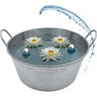 3.05 Zinkwanne XXL mit Griffen - ca. Ø 50 cm x 22 cm - Zink Garten Wanne