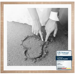 CABBEL 1x Bilderrahmen 60x60 cm Mokka Rahmen 1-Pack | Dokumentenrahmen, Collage, Poster | MDF Holz-Posterrahmen Acrylglas | Picture Frame, Puzzlerahmen, Bilder, Fotorahmen zum Aufhängen