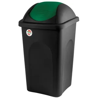 Schwarzer Basculina Eimer Mit Grübem Deckel 60 Liter Stefanplast