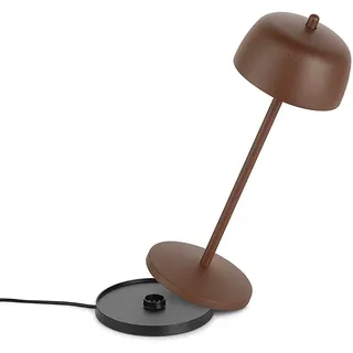 Theta Dimmbare LED Akku Tischlampe Indoor & Outdoor IP65 - Kabellose Aufladbar Tischleuche im Italienischem Design, 2700-4000K, 9-24 Std. Designed by Zafferano LVL (Corten)