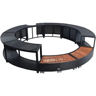 Estexo Poolumrandung schwarz 200 cm