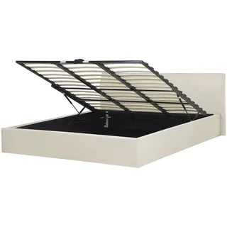 Beliani Polsterbett Beige Textil, 180x200 cm