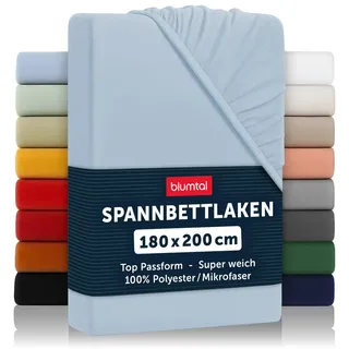 Blumtal Bettlaken Mikrofaser 180 x 200 cm Hellblau 2 St.