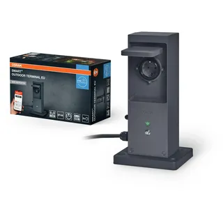 Osram Außenleuchte Kunststoff IP44 spritzwassergeschützt 2 Steckdosen schwarz