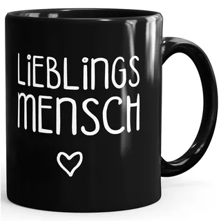 Lieblingsmensch Kaffee-Tasse schwarz glänzend MoonWorks® schwarz unisize