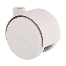 WAGNER Design Möbelrolle/Lenkrolle - hart - Durchmesser Ø 40 mm, Bauhöhe 45 mm, papyrusweiß, Tragkraft 35 kg - 01600401