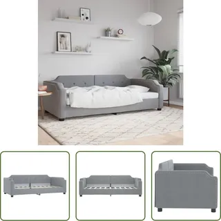 The Living Store Tagesbett Hellgrau 90x190 cm Stoff - Grau