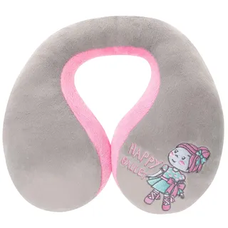 Walser Nackenrolle Ballet Doll, Nackenstütze-Kinder, Reisekissen-Auto, U-förmiges Nackenkissen-Reise, Nackenstützkissen, Nackenhörnchen rosa