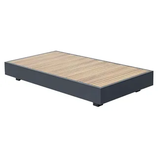 Lounge-Tisch Fosega | 142 x 70 cm | Mattschwarz / Holz | Aluminium