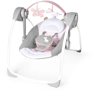 Ingenuity Ingenuity, Babyschaukel »Comfort 2 Go, Flora Unicorn - 6 Schaukelgeschwindigkeiten, 3 Zeitschaltuhreinstellungen, 12 beruhigende Melodien, Neugeborene 0-9 Monate, 9 kg Max, Rosa