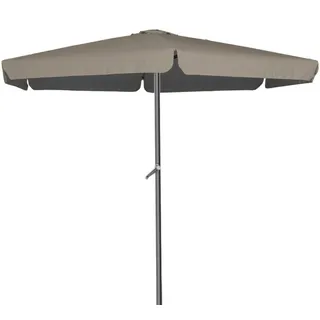 XXL Alu Sonnenschirm Ø 4m Kurbelschirm Gartenschirm Marktschirm Krempe taupe - Hellbraun
