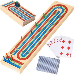 Cribbage Gitterbett Partitur Heringe Stange Platte & Deck Of Spielkarten 3 Track
