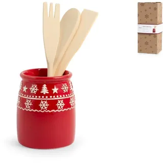 Tür Schöpfkellen Mit Schöpfkellen H&h Keramisch Rot Mit Deko Weihnachtlich