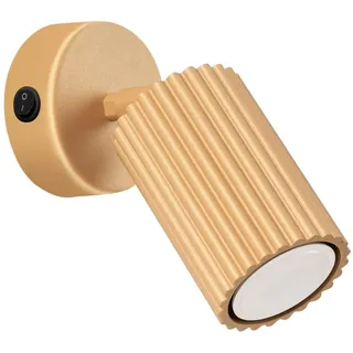 Leselampe Wand Spot GU10 B: 8 cm klein schwenkbar Aluminium in Gold Leuchte