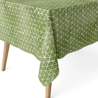ECOMMERC3 Tischdecke abwaschbar beschichtet rechteckig 180x140 Cervia Grün | Für den Tisch, an dem täglich gegessen wird, harzbeschichtet, 55 % Baumwolle und 45 % Polyester, in Spanien gefertigt