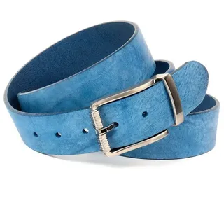 Anthoni Crown Damengürtel Leder blau 80