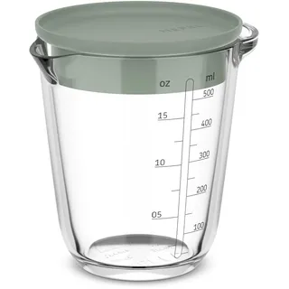 Mepal Messbecher Chef it - Leicht ablesbare, eingravierte Skala - Mikrowellen- & Backofengeeignet (ohne Deckel) - Hochwertiges Glas - Spülmaschinengeeignet - 500 ml - Nordic sage