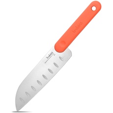 Trebonn - Santoku-Messer, Santoku-Küchenmesser, japanische Edelstahlklinge 18 cm. Rutschfester Soft-Touch-Griff