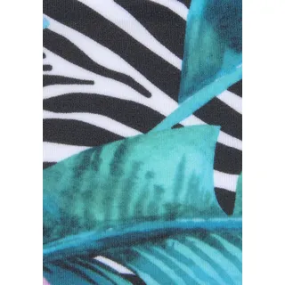 VIVANCE Bügel-Bandeau-Bikini mit Animaldruck und unifarbenen Akzenten, bunt