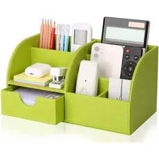KINGFOMTM 7 Speicherabteil Multifunktionale Kunstleder Schreibtisch Organisator (grün)