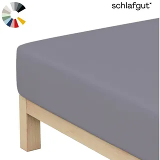 schlafgut Basic Mako-Jersey 140 x 200 - 160 x 200 cm grafit