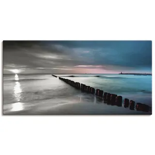 ARTland Wandbild »Ostsee mit Sonnenaufgang s/w«, Gewässer, (1 St.), als Leinwandbild, Wandaufkleber in verschied. Größen, blau