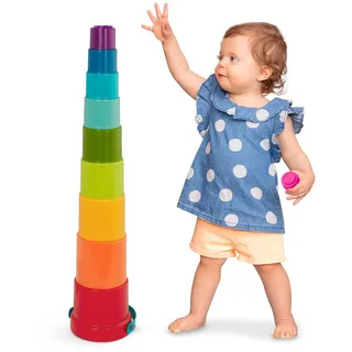 Battat – Tassen aufstapeln – Stapelspielzeug – Lern- und Geschicklichkeitsspielzeug – Stapelbecher Set – Wasser & Strand Spielzeug – 18 Monate +