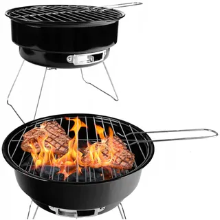 Tourist Grill Faltbar Rund Holzkohle Tragbar Mini Grill - Schwarz