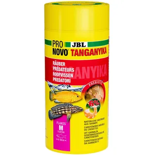 JBL PRONOVO TANGANYIKA FLAKES, Hauptfutter für alle Buntbarsche von 8-20 cm, Fischfutter-Flocken, Größe M, 1000 ml