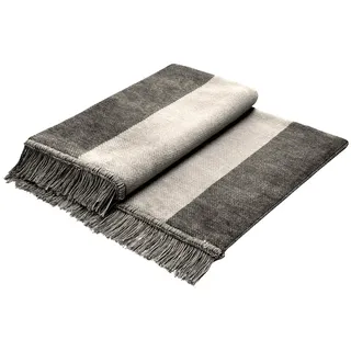Sofaschoner BIEDERLACK "Cotton Cover Salt & Pepper", silber (silberfarben), B:100cm L:200cm, Baumwolle, Polyacryl, Polyester, Sesselschoner, Sofaschoner, mit Fransen
