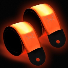 EKKONG LED Armband,2 Stück Reflektorband Joggen Leuchtarmband,Leuchtarmband Kinder,Reflektorband Nacht Sicherheits Licht für Joggen Laufen Running