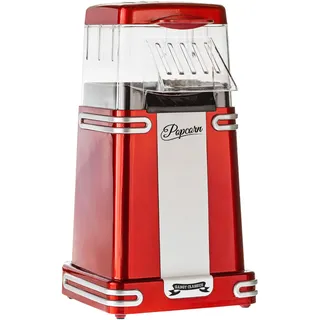 Gadgy Popcornmaschine - Schneller, ölfreier, fettarmer Heißluft Popcorn Maker 1200W mit Messbecher und abnehmbarem Deckel, Retro-Rot beschichtet