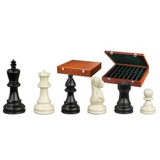 Bild Schachfiguren Nero, schwarz weiß, KH 95 mm, in Holzbox,