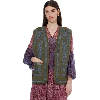 Floral Embroidered Gilet